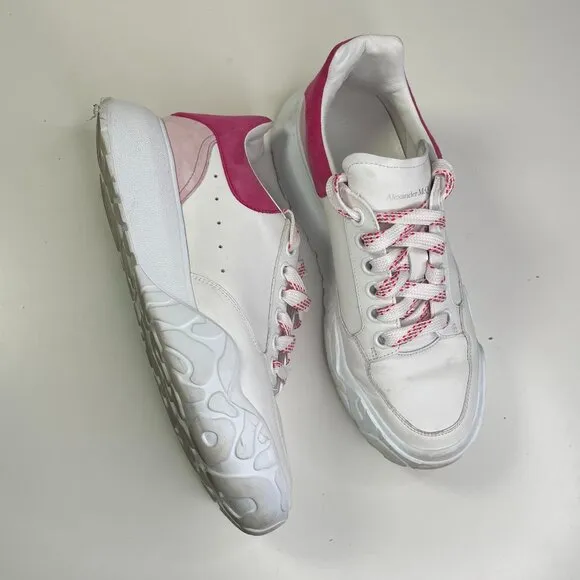 Alexander McQueen Court Larry Oversized Nappa Platform Trainer Sneaker Size 38.5