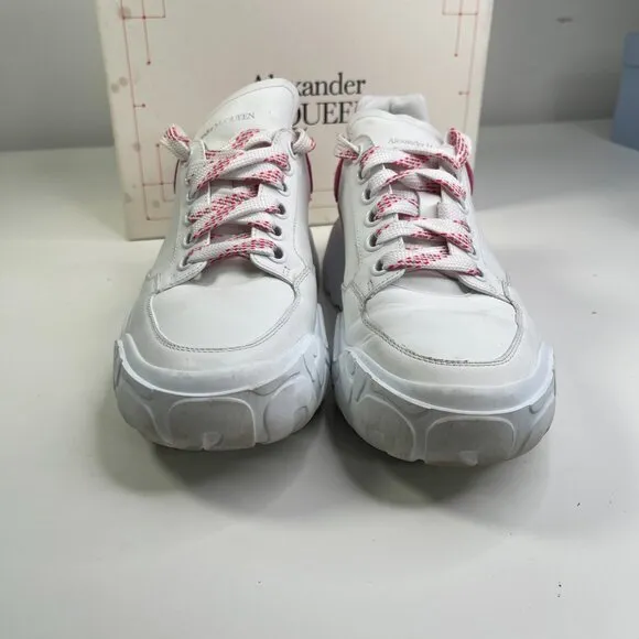Alexander McQueen Court Larry Oversized Nappa Platform Trainer Sneaker Size 38.5