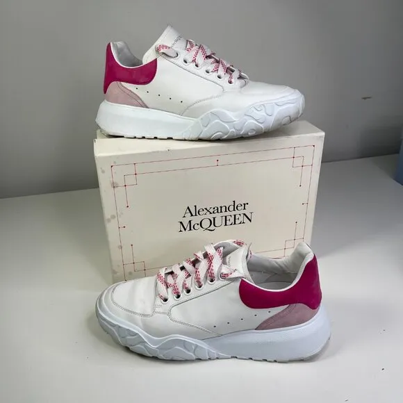Alexander McQueen Court Larry Oversized Nappa Platform Trainer Sneaker Size 38.5