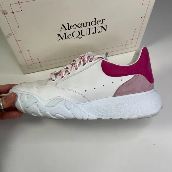 Alexander McQueen Court Larry Oversized Nappa Platform Trainer Sneaker Size 38.5