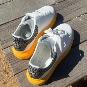 Alexander McQueen White Yellow Sporty Sneakers