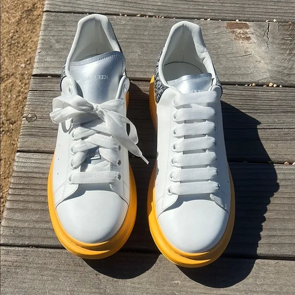 Alexander McQueen White Yellow Sporty Sneakers