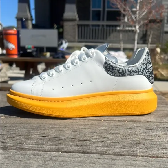 Alexander McQueen White Yellow Sporty Sneakers