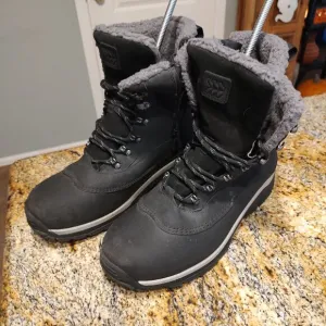 All in Motion Men's Jordan Waterproof Winter Boots Black Sz 11 Leather Faux Fur