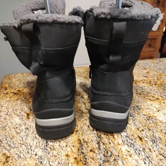 All in Motion Men's Jordan Waterproof Winter Boots Black Sz 11 Leather Faux Fur