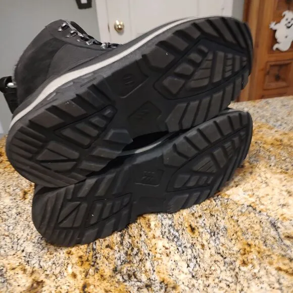 All in Motion Men's Jordan Waterproof Winter Boots Black Sz 11 Leather Faux Fur