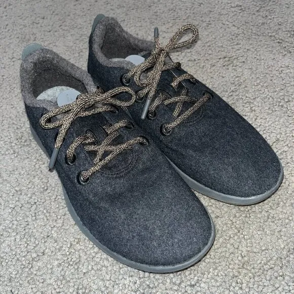 ALLBIRDS Men's Size 10 The Original Merino Wool Runners -Black &amp;  Gray - EUC