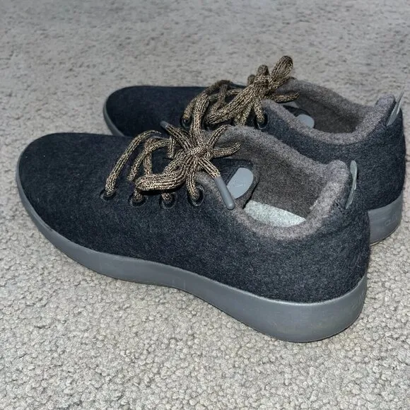 ALLBIRDS Men's Size 10 The Original Merino Wool Runners -Black &amp;  Gray - EUC
