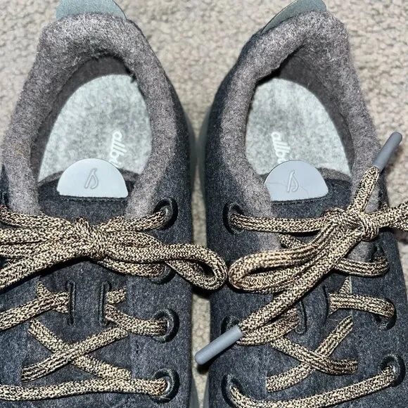 ALLBIRDS Men's Size 10 The Original Merino Wool Runners -Black &amp;  Gray - EUC