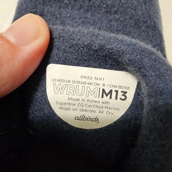 ALLBIRDS Men's Wool Runner-up Mizzle Sneakers in Hazy Indigo Size 13
