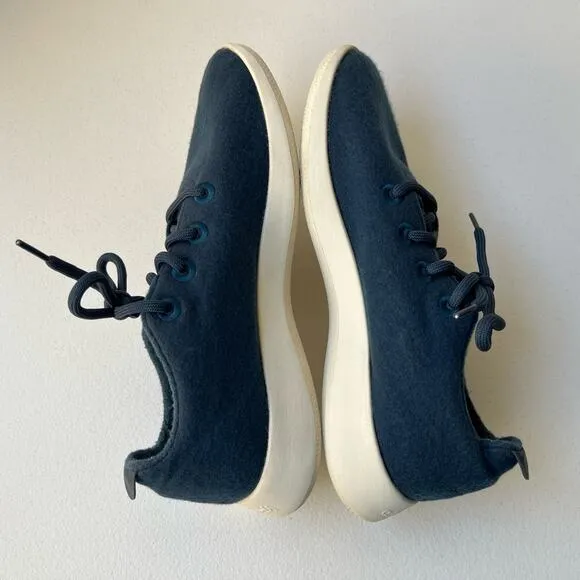 Allbirds Men's Wool Runners Lace-Up Shoes Comfort Cushioned Walking Blue Size 10
