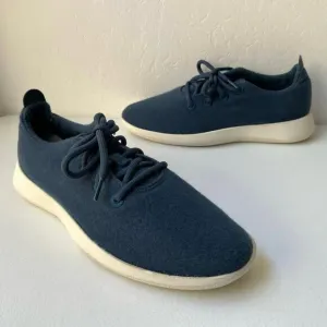 Allbirds Men's Wool Runners Lace-Up Shoes Comfort Cushioned Walking Blue Size 10