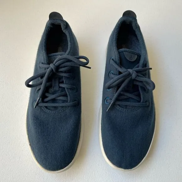 Allbirds Men's Wool Runners Lace-Up Shoes Comfort Cushioned Walking Blue Size 10