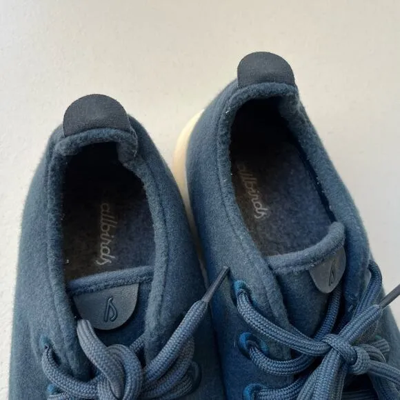 Allbirds Men's Wool Runners Lace-Up Shoes Comfort Cushioned Walking Blue Size 10