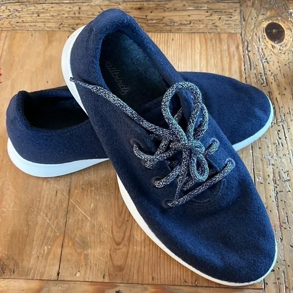 ALLBIRDS Men's Wool Runners Tuke Midnight/Cream Sole Comfort Shoes 10
