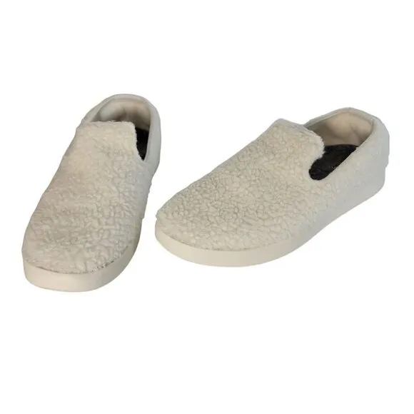 Allbirds Wool Lounger Fluff Natural White Merino Slip On Soft Cozy Boho