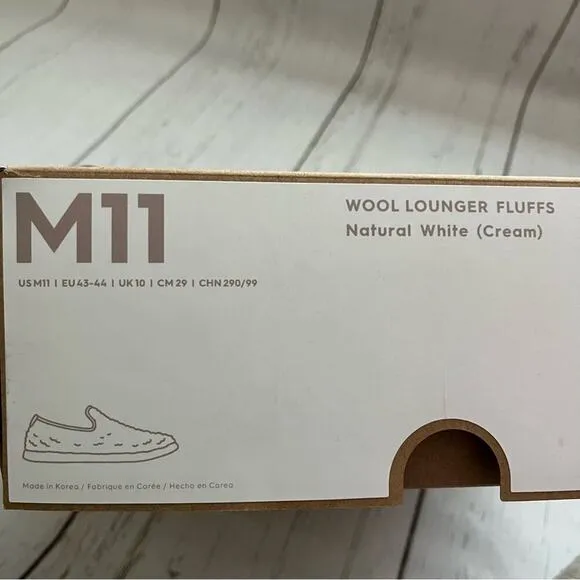 Allbirds Wool Loungers Fluff Slip On Shoes Natural White Men Size 11 Comfort New