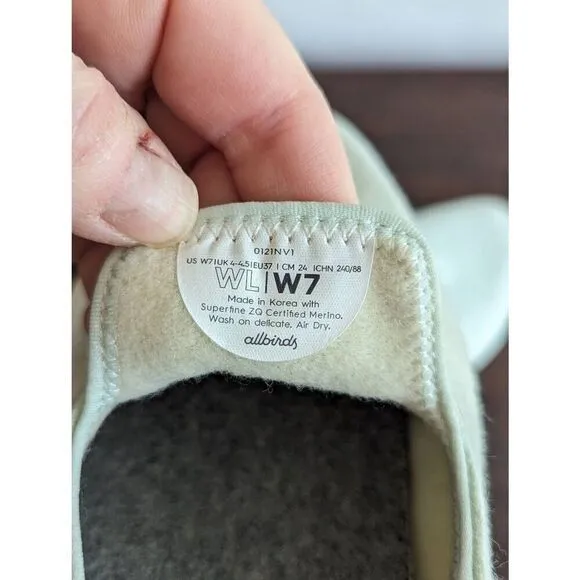 Allbirds Wool Loungers Light Mint Green Slip On Comfort Loafer Shoes - Size 7