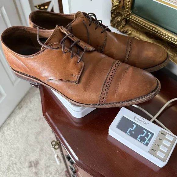Allen Edmonds 11 D Boulevard Brown Derby Mens Leather Dress Shoes
