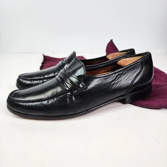 Allen Edmonds Bergamo Genuine Leather Penny Loafer Men Shoes Black 14B MSRP $325