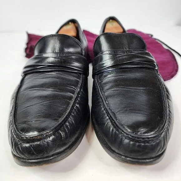 Allen Edmonds Bergamo Genuine Leather Penny Loafer Men Shoes Black 14B MSRP $325