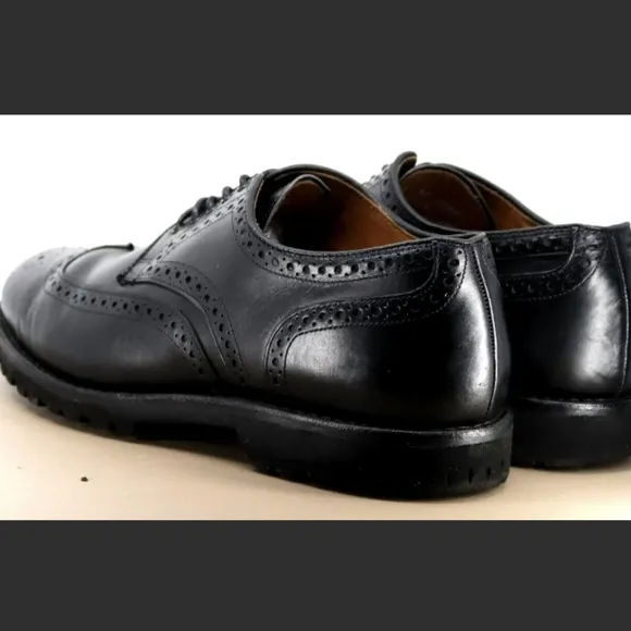 Allen Edmonds Black Leather Tate Wingtip Loafer Dress Shoes