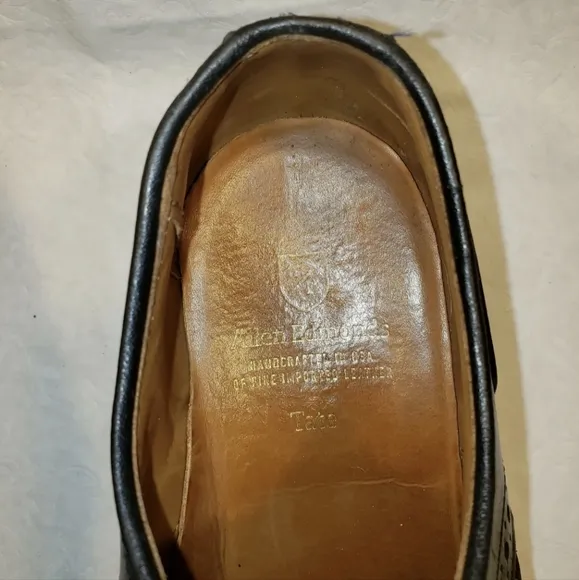 Allen Edmonds Black Leather Tate Wingtip Loafer Dress Shoes