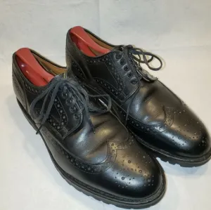 Allen Edmonds Black Leather Tate Wingtip Loafer Dress Shoes