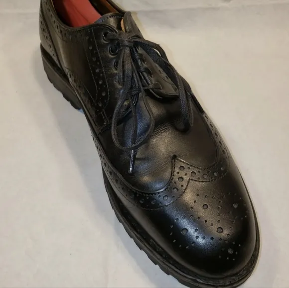 Allen Edmonds Black Leather Tate Wingtip Loafer Dress Shoes