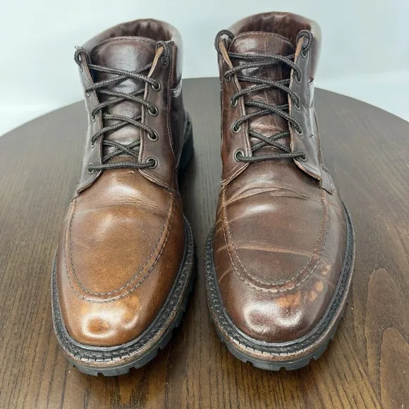 Allen Edmonds Cascade Chukka Boots Men's 9.5B Brown Leather Vibram Moc Toe 6164
