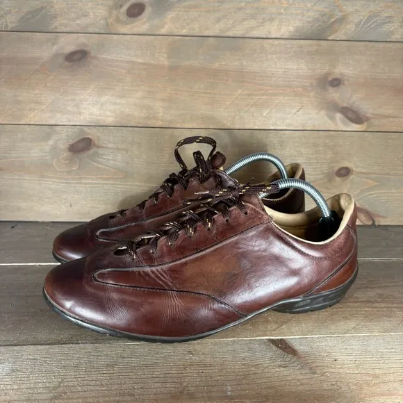 allen edmonds evans mens size 11 shoes brown leather lace up comfort oxfords