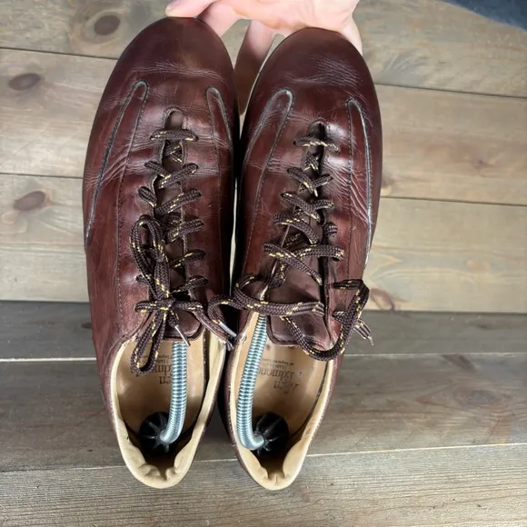 allen edmonds evans mens size 11 shoes brown leather lace up comfort oxfords