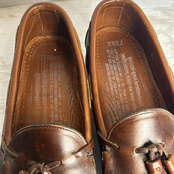 Allen Edmonds Nashua Men’s Black Brown Leather Tassel Loafers Dress Shoes Sz 12B