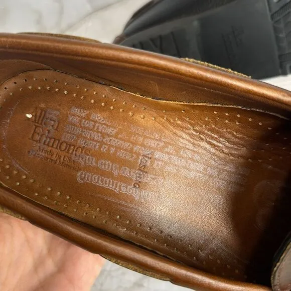 Allen Edmonds Nashua Men’s Black Brown Leather Tassel Loafers Dress Shoes Sz 12B