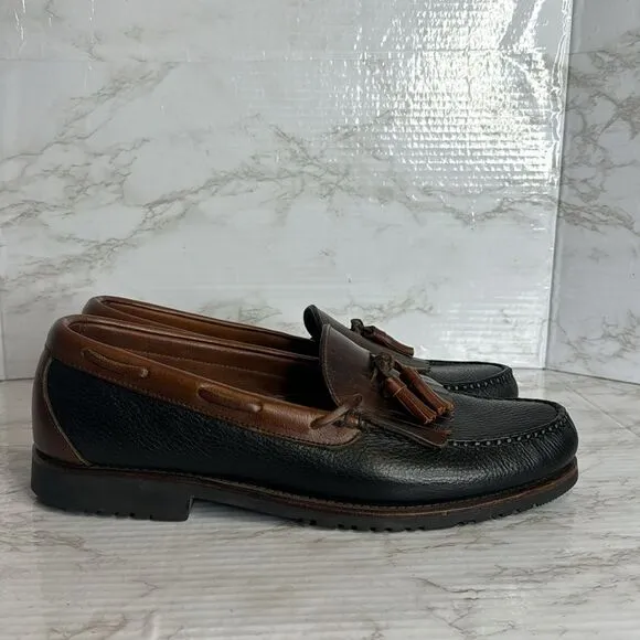 Allen Edmonds Nashua Men’s Black Brown Leather Tassel Loafers Dress Shoes Sz 12B