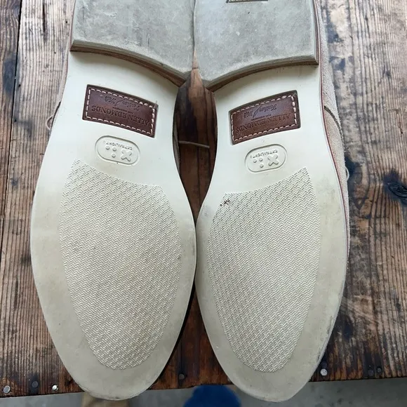 Allen Edmonds USA Vintage Nomad Suede Plain Toe Derby Beige Sz 11B