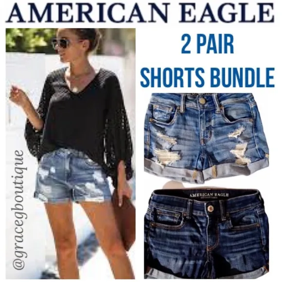 American Eagle Shorts Size 00 Jeans Rip Distressed