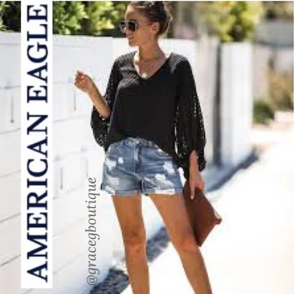American Eagle Shorts Size 00 Jeans Rip Distressed