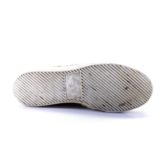 Amiri Mens Lace Up Leopard Pony Hair High Top Sneakers White Leather Size