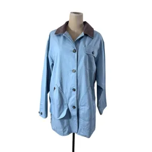 &quot;LL BEAN&quot; Barn, Chore, Field Coat, Womens L, Blue, Canvas,,Corduroy Collar Field