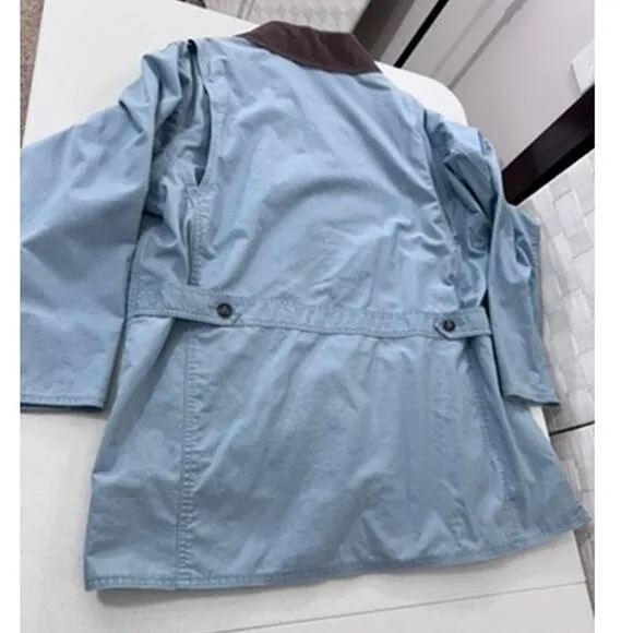 &quot;LL BEAN&quot; Barn, Chore, Field Coat, Womens L, Blue, Canvas,,Corduroy Collar Field