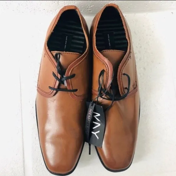 Andrew Marc Men's Shoes Leather Lace-Up Oxfords Brown Size 8 NWT $159.00