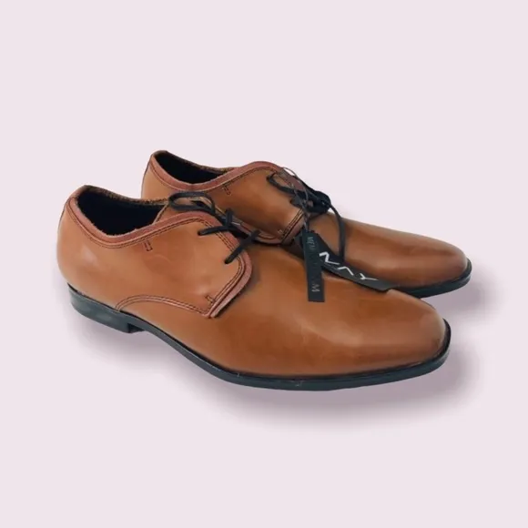 Andrew Marc Men's Shoes Leather Lace-Up Oxfords Brown Size 8 NWT $159.00