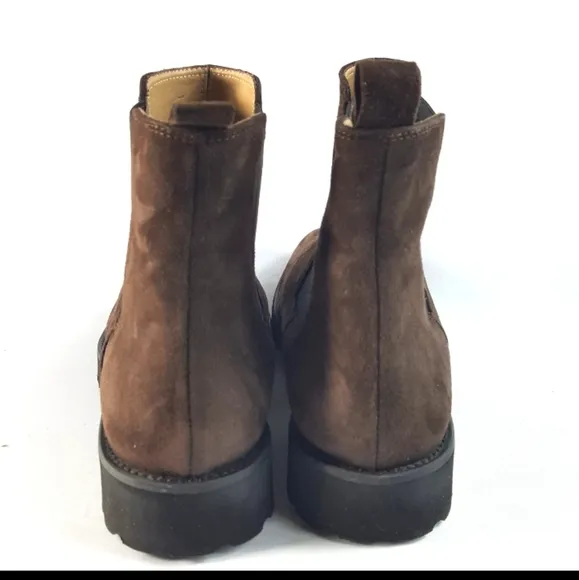 Ann Mashburn Chelsea Boots Brown Suede Leather Women's 39.5 Euro US Size 9.5