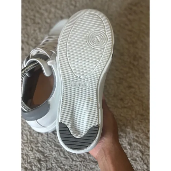 Anodyne White Leather Sneakers Casual Comfort Walking Shoes Size 8M