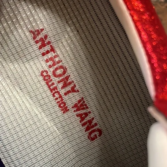 Anthony Wang Dolls Kill Banana-01 Rhinestone Platform Chunky Red Sneakers SZ 10