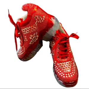 Anthony Wang Dolls Kill Banana-01 Rhinestone Platform Chunky Red Sneakers SZ 10