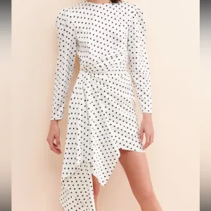 Anthropologie Keepsake Label fool in love black white polka dot draped dress XS