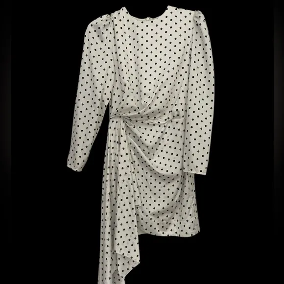 Anthropologie Keepsake Label fool in love black white polka dot draped dress XS