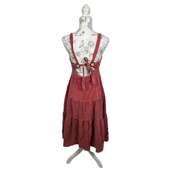 Anthropologie Pilcro Tiered Corduroy Midi Dress Size 2 NWT